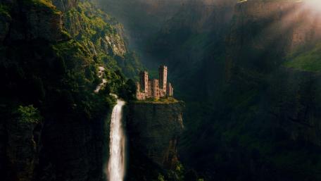 Fairy tale castle wallpaper