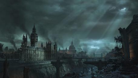 Apocaliptic London cityscape wallpaper