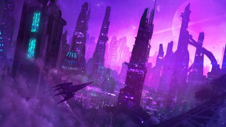 Cyberpunk metropolis wallpaper