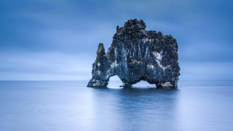 The majestic Hvítserkur Troll Rock Sea Stack wallpaper