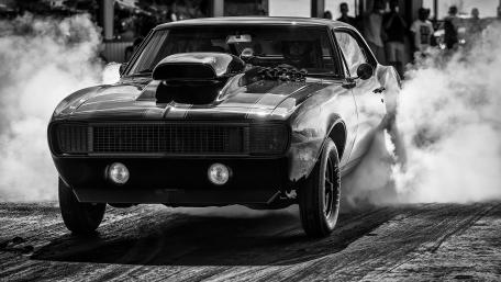 Chevrolet Camaro black and white photo wallpaper