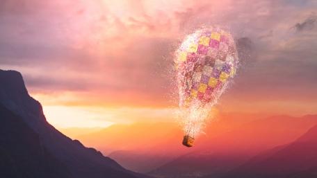 Magical air balloon wallpaper