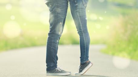 Romantic Stroll in Denim Dreams wallpaper