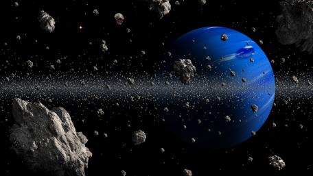 Blue planet and meteor shower wallpaper