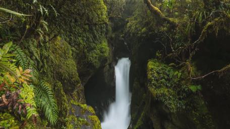 Waterfall in New Zealand wallpaper