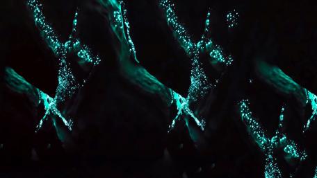 Starry Night in Turquoise Glow wallpaper