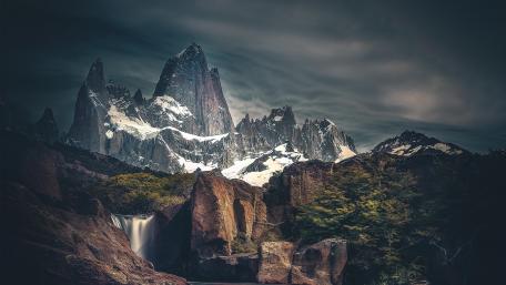 Monte Fitz Roy Hidden Falls wallpaper