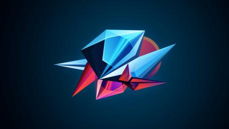 Blue 3D shapes wallpaper