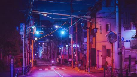 A night street in Japan wallpaper