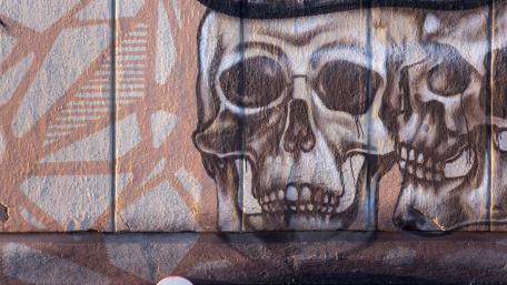 Skulls street art wallpaper