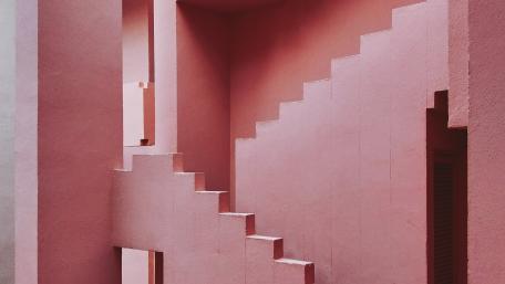 Stunning Pink Staircase in Urban Architecture wallpaper