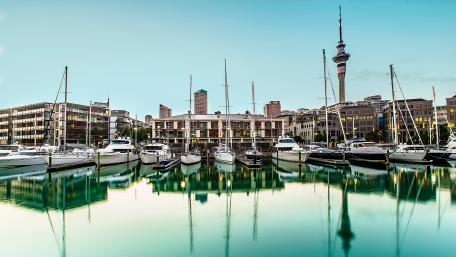 Tranquil Harbor Reflection in 4K Quality wallpaper