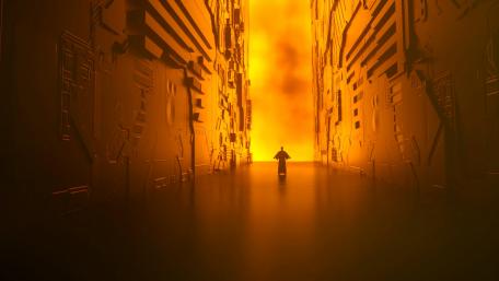 Sci-fi corridor wallpaper