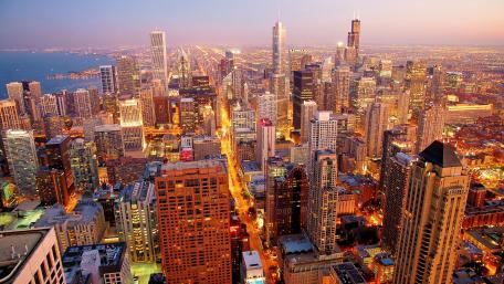 Chicago nightscape wallpaper