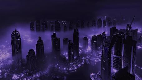 Skyscrapers in the haze wallpaper