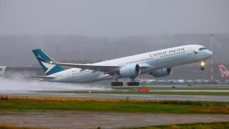 Airbus A350-900 During Takeoff at Vancouver International Airport wallpaper