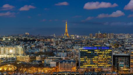 Stunning Paris Skyline at Nightlight wallpaper