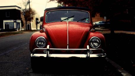 Red Volkswagen Beetle vintage car :) wallpaper