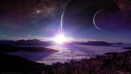 Fantasy planet landscape wallpaper