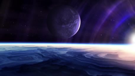 Dark blue space wallpaper