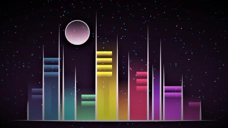 Neon skyscrapers wallpaper