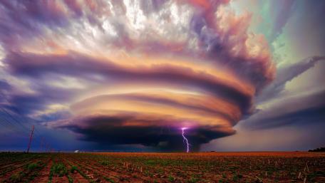 Tornado with lightning wallpaper