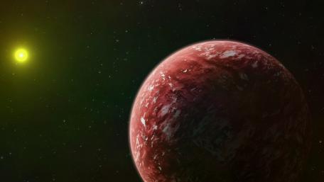Vivid Red Planet in Space Scene wallpaper