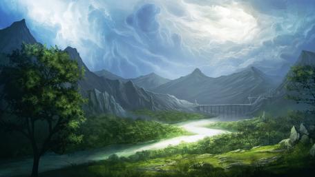 Winding river wallpaper
