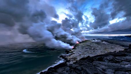 Beauty Scenery in Volcanoes wallpaper