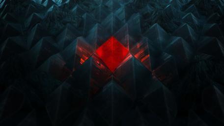 Bright red rhombus wallpaper