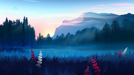 Digital landscape wallpaper