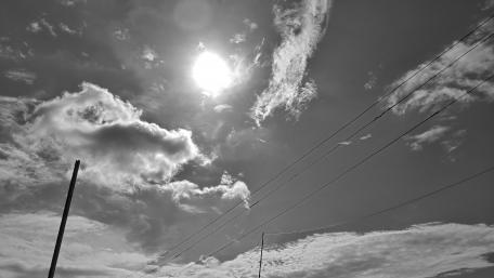 Monochrome Sky and Power Lines Wallpaper wallpaper