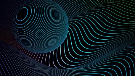 3D retrowave neon abstract art wallpaper