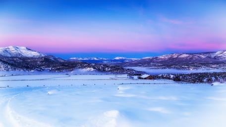 Scenic winter landscape digital painting wallpaper