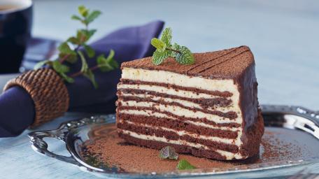 Decadent Creamy Chocolate Cake Slice wallpaper