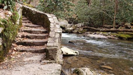 Cascade Falls Lower Trail Stairway wallpaper