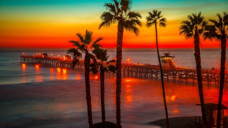 San Clemente Pier at sundown wallpaper