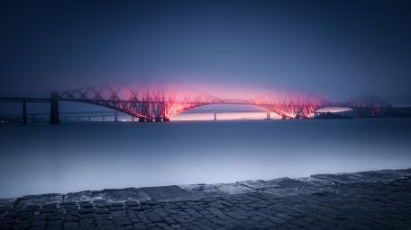 Forth Bridge in haze, Scotland wallpaper