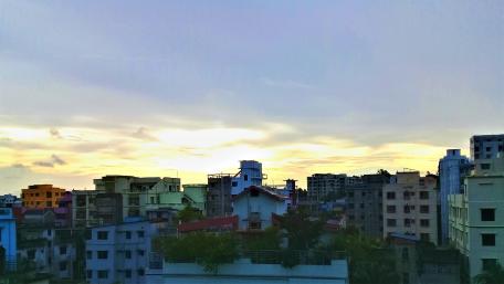 Vibrant City Sunset in Chittagong Bangladesh wallpaper