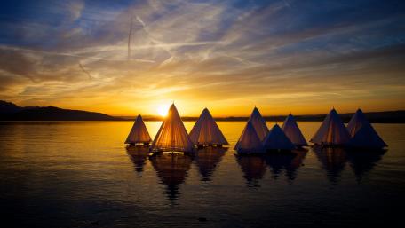 Lake Zug at sunset wallpaper
