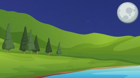 Digital minimal night nature landscape wallpaper
