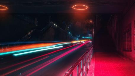 Tunnel lights wallpaper