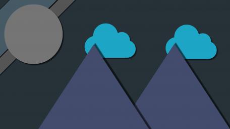 Abstract Nighttime Mountains with Moon and Clouds wallpaper