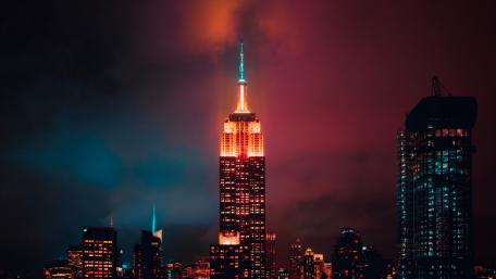 Stunning Night Skyline of a Metropolis wallpaper