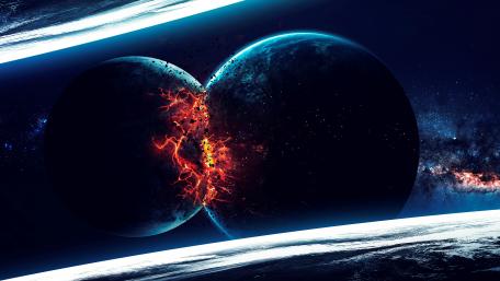 Planet collision wallpaper
