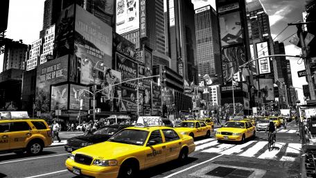 Cabs on Times Square wallpaper