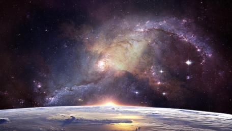 Cosmic Splendor Above the Horizon wallpaper