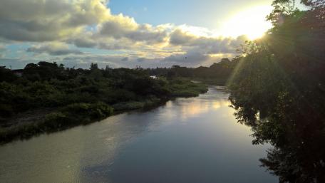 Serene River at Sunset wallpaper