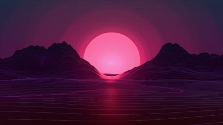 Vaporwave purple sunset wallpaper