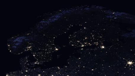 Night Lights of the Scandinavian Peninsula 2016 wallpaper